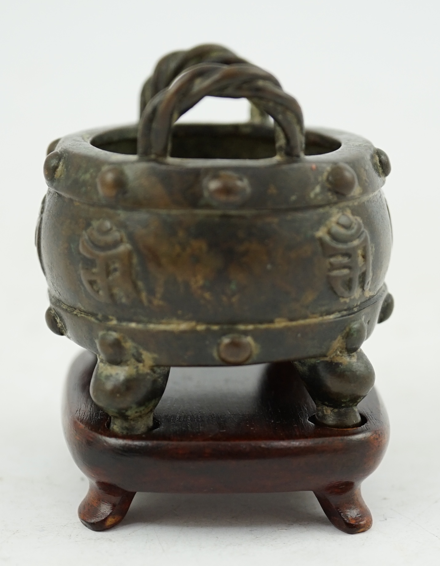 A Chinese miniature bronze censer, Xuande mark, probably 17th/18th century